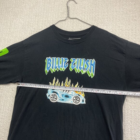 Billie Eilish 2019 World Tour Car Flames Graffiti Shirt Black Long Sleeve Size L - Picture 8 of 14